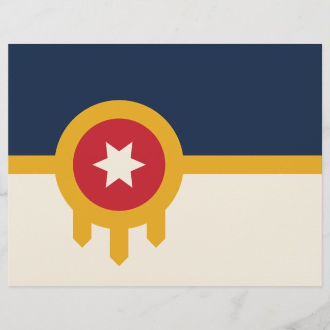 Papel Timbrado Letterhead com Flag de Tulsa, Oklahoma (Frente)