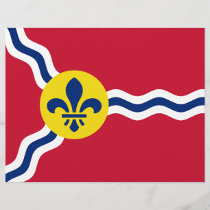 Papel Timbrado Letterhead com Flag of Rua. Louis, Missouri