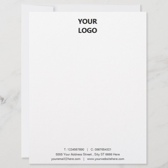 Papel Timbrado Letterhead com informações de nome comercial perso (Frente)