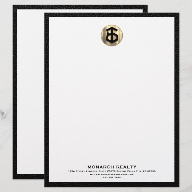 Papel Timbrado Letterhead da Agência de Imóveis Personalizada (Frente/Verso)