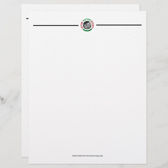Papel Timbrado Letterhead da Sociedade de Escritores de Letras (Frente/Verso)