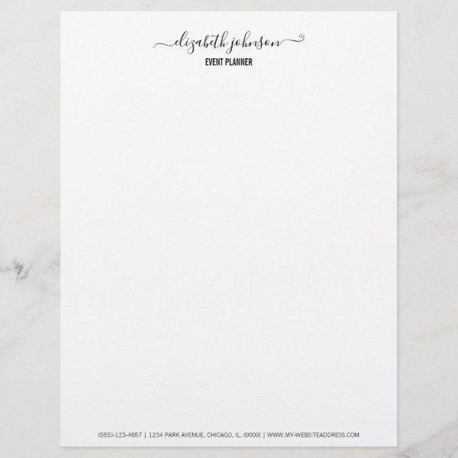 Papel Timbrado Letterhead de escritório branco minimalista modern (Frente)