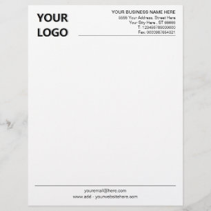 Papel Timbrado Letterhead de escritório personalizado com logotip