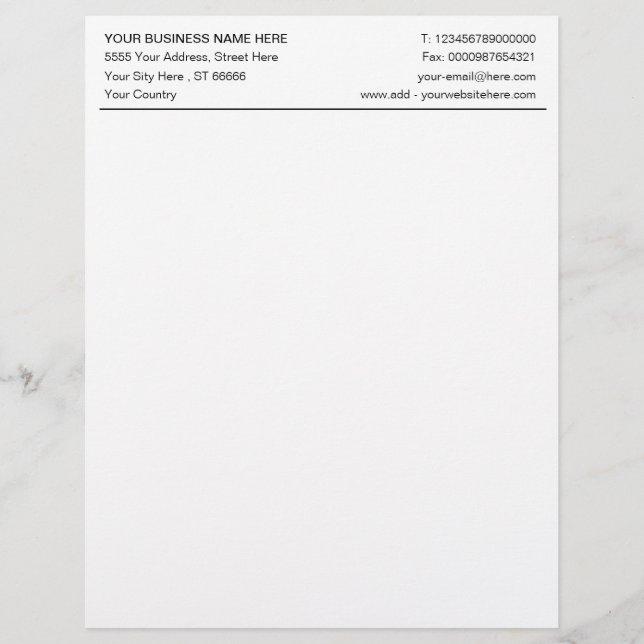 Papel Timbrado Letterhead de escritório personalizado com logotip (Frente)
