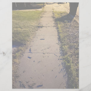 Papel Timbrado Letterhead de Foto Desbotada do Caminho Sidewalk