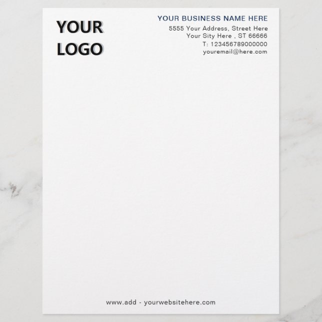 Papel Timbrado Letterhead do escritório da sua empresa com logoti (Frente)