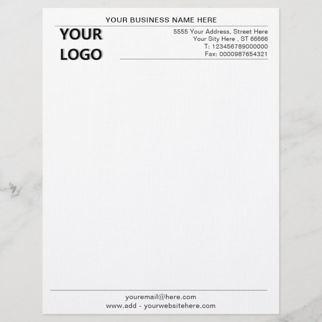 Papel Timbrado Letterhead do escritório personalizado moderno com (Frente)