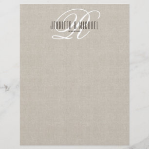 Papel Timbrado Letterhead do Monograma de Elegância Moderna