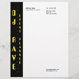 Papel Timbrado Letterhead do Planejador de Eventos do DJ