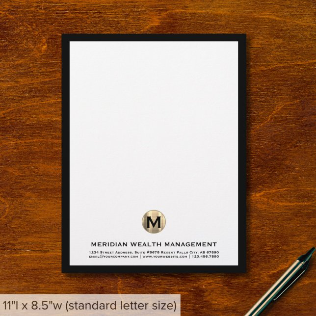 Papel Timbrado Letterhead do Planejador Financeiro do Monograma D (Criador carregado)