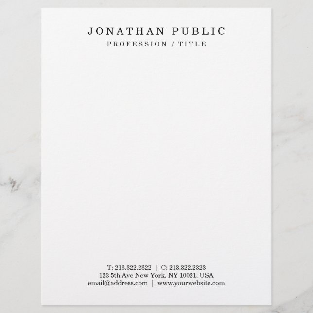 Papel Timbrado Letterhead Modern Minimalist Elegant Template (Frente)