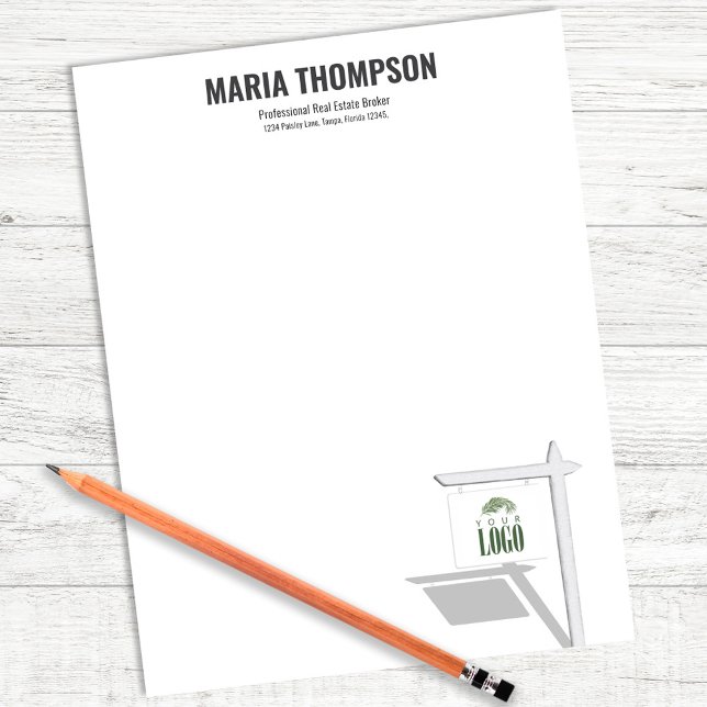 Papel Timbrado Letterhead Personalizada do Agente Imobiliário (Real Estate Custom Letterhead)