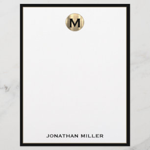 Papel Timbrado Letterhead personalizada do monograma de luxo com