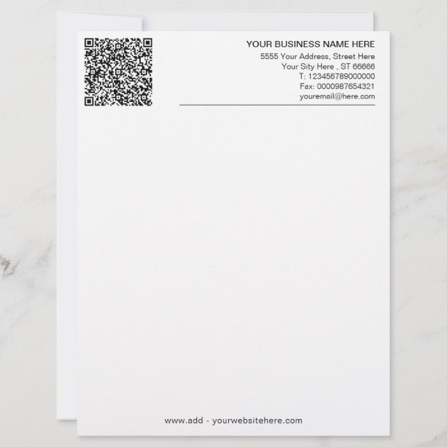 Papel Timbrado Letterhead Personalizado Informações de seu Nome e (Frente)