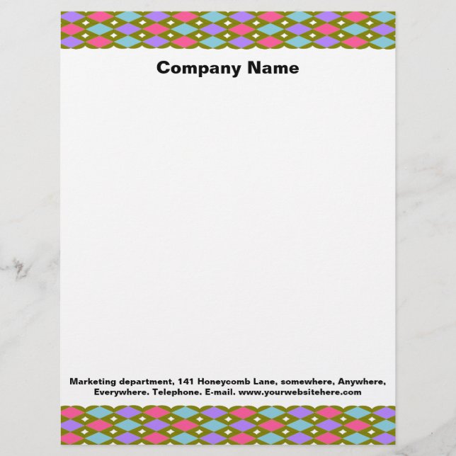 Papel Timbrado Letterhead Personalizável para Honeycomb Multicolo (Frente)