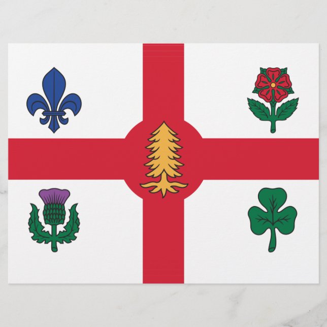 Papel Timbrado Letterhead with Flag of Montreal, Canada (Frente)