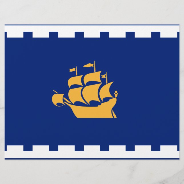 Papel Timbrado Letterhead with Flag of Quebec City, Canadá (Frente)