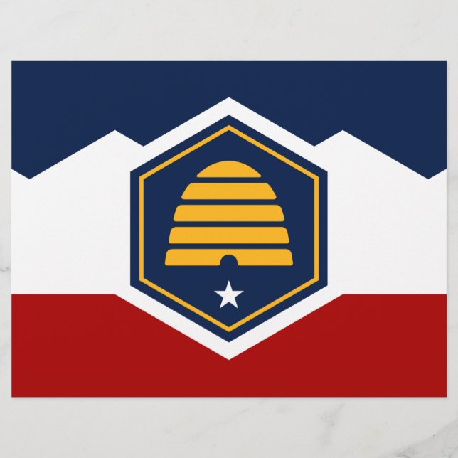 Papel Timbrado Letterhead with Flag of Utah State, EUA (Frente)