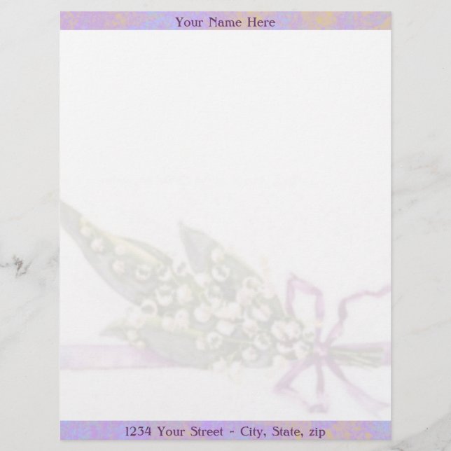 Papel Timbrado Lilly do cabeçalho do vale (Frente)