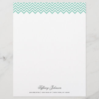 Papel Timbrado Limite de Aqua Modern Chevron