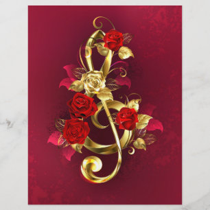 Papel Timbrado Limpeza de ouro com Flores Rosa