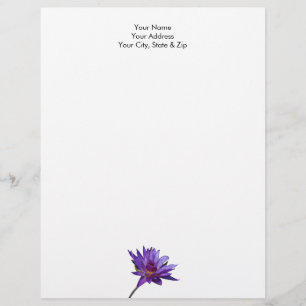Papel Timbrado Lírio-d'água Lotus Roxo