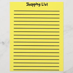 Papel Timbrado Lista de Compras Cabeçalho Amarelo