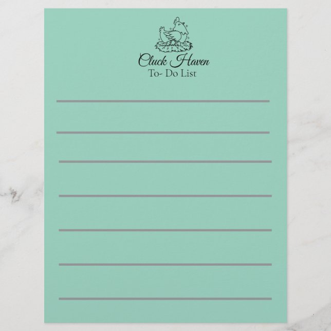 Papel Timbrado Lista de Compras Personalizadas de Frango (Frente)