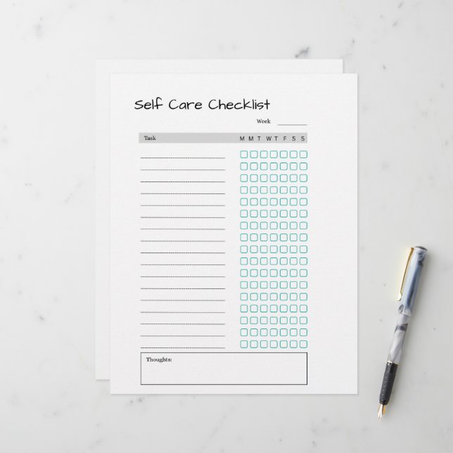 Papel Timbrado lista de verificação de autocuidados (Frente/Verso In Situ)