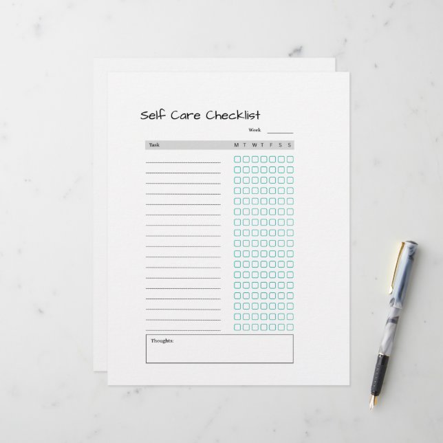 Papel Timbrado lista de verificação de autocuidados (Frente/Verso In Situ)
