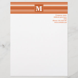 Papel Timbrado Listras da laranja do monograma