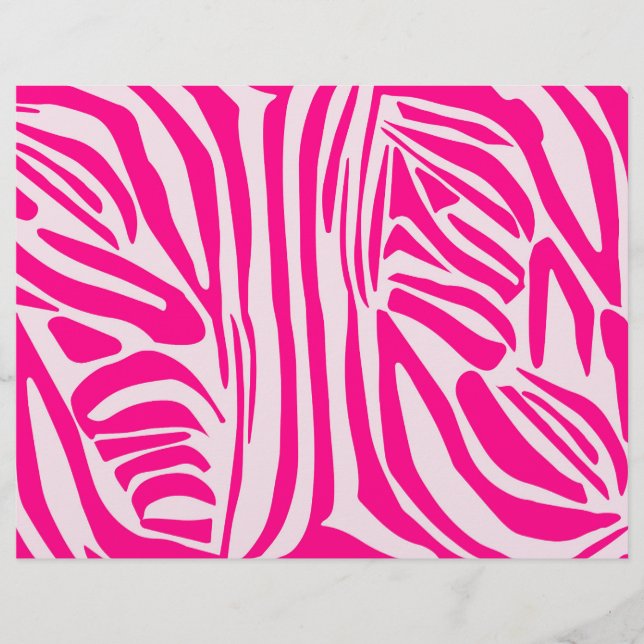 Papel Timbrado Listras de zebra rosa (Frente)