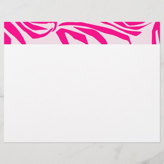 Papel Timbrado Listras de zebra rosa (Frente)