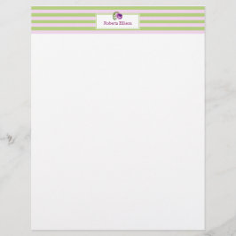 Papel Timbrado Listras horizontais Pastel florais elegantes