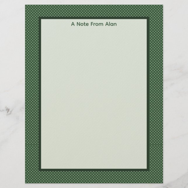 Papel Timbrado Little Green Diamonds Stationery Paper (Frente)