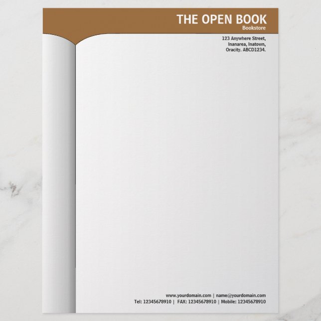Papel Timbrado Livro Aberto - Brown 996633 (Frente)
