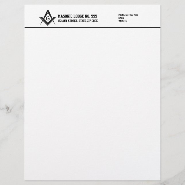Papel Timbrado Lodge Letterhead - Negrito (Frente)