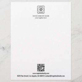 Papel Timbrado Logo Name QR Code Website Business letterhead