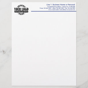 Papel Timbrado Logótipo básico para empresas - Tipo azul