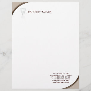 Papel Timbrado Logotipo bege da curva dos artigos de papelaria