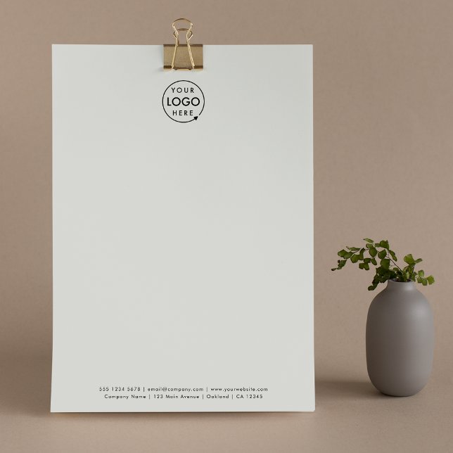 Papel Timbrado Logotipo comercial | Cinzas simples minimalistas m (Modern minimalist soft gray business letterhead by Guava - clean, sleek, and professional)