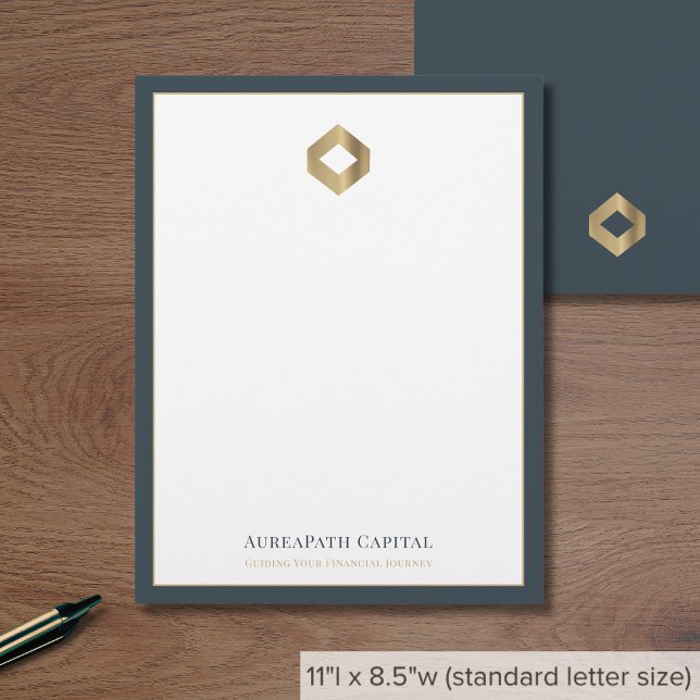 Papel Timbrado Logotipo comercial Luxo moderno (Criador carregado)