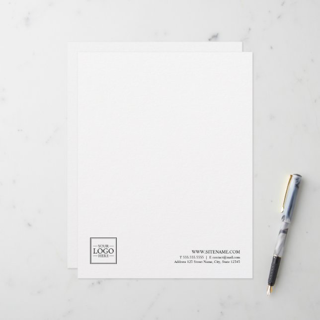 Papel Timbrado Logotipo comercial personalizado com texto persona (Frente/Verso In Situ)