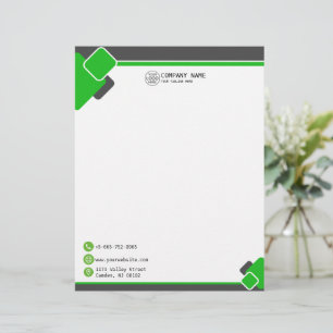 Papel Timbrado Logotipo comercial verde moderno Letterhead