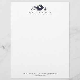 Papel Timbrado Logotipo de Casa de Imóveis Moderno e Sofisticado
