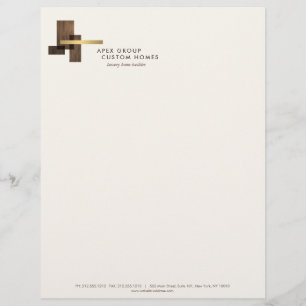 Papel Timbrado Logotipo de Construtor de Casas Personalizadas Mar