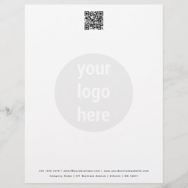 Papel Timbrado Logotipo de empresa com código QR mínimo Letterhea