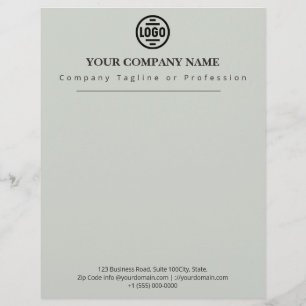 Papel Timbrado Logotipo de Empresa Profissional Cinza Corporativo