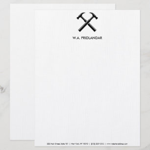 Papel Timbrado Logotipo de Martelo de Madeira Rústica Prestador d