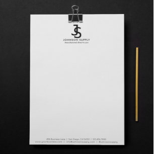 Papel Timbrado Logotipo de Monograma de Empresa de Custo de Negóc